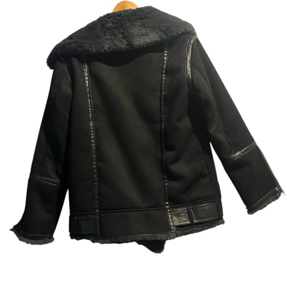 Zara faux fur lined motor cycle coat - Picture 3 of 9